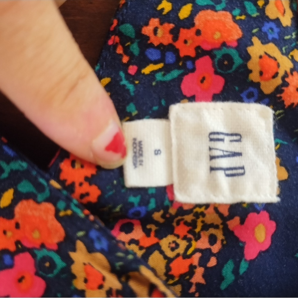 GAP Navy Floral Halter Sundress Sz S - Picture 4 of 10